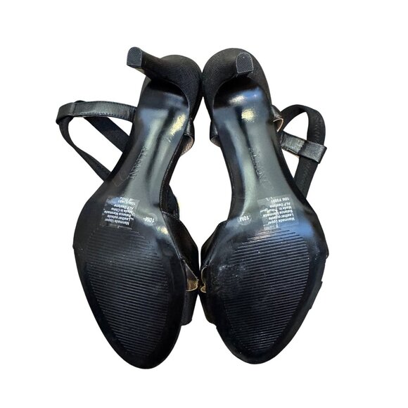 Alfani Step n Flex Womens Sandals Size 10M Black & Gold Open Toe Strappy Design - Picture 4 of 12